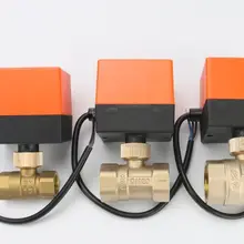 DN20(G 3/") AC220V Электрический привод латунный шаровой клапан, холодная и горячая вода/водяной пар/тепловой газ 2 способа латунный моторизованный шаровой клапан