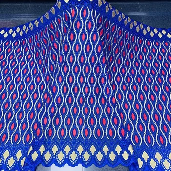 

5 yard Swiss lace fabric 2020 latest heavy beaded embroidery African cotton fabrics Swiss voile lace popular Dubai style KL07307