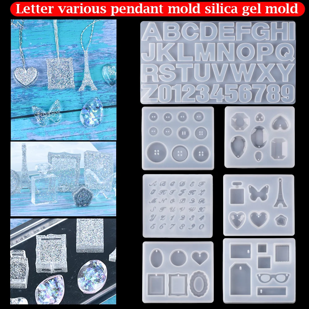 Resin Molds Letter Transparent Silicone DIY Dropping Glue Mold Epoxy for Jewelry Keychain Making Casting | Дом и сад