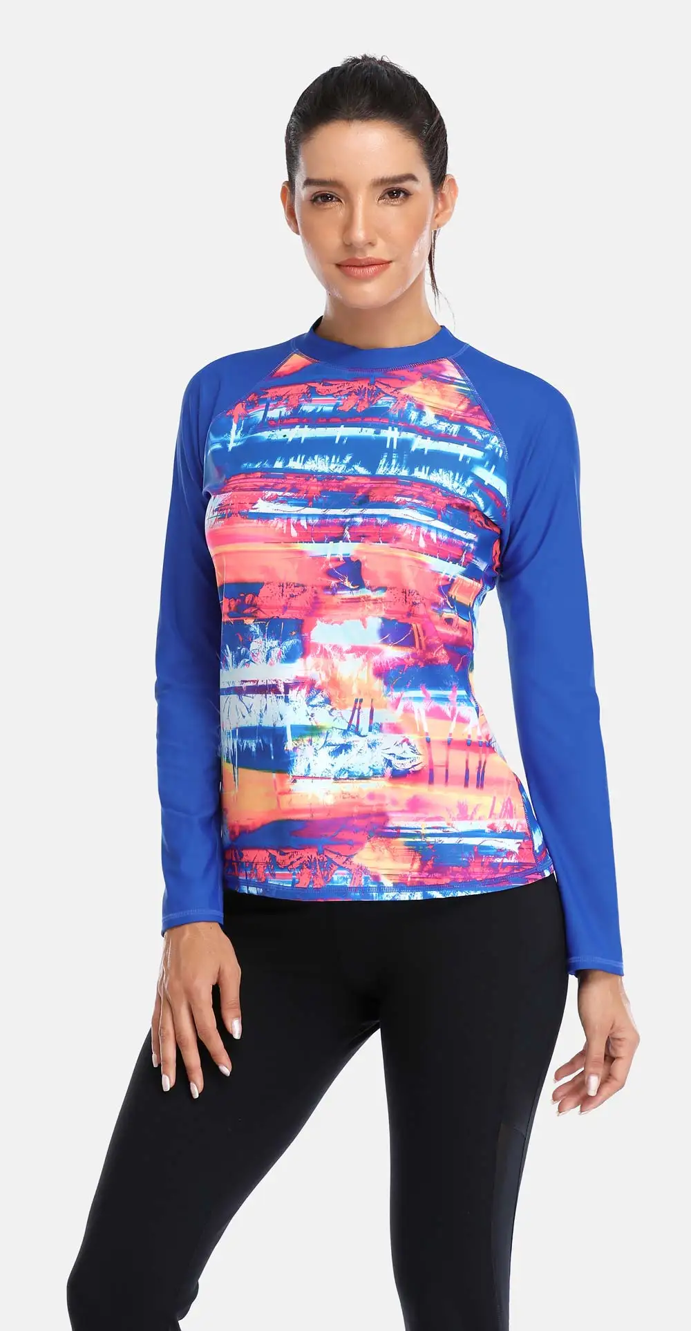 Charmleaks Женский Топ с длинным рукавом Rashguard купальники с принтами цветов купальник Rashguard UPF50+ Топ для серфинга рубашки для дайвинга