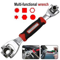 Llave inglesa 48 en 1 para reparación de automóviles y muebles, herramienta universal de 360mm con pernos estriados Torx de 250 grados, 6 puntos
