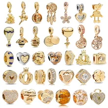 Boosbiy, 2 шт., новинка, модный Европейский Золотой браслет с подвеской в виде сердца, дерева любви, Льва, цветка, короны, подходит для Пандоры, очаровательный браслет для женщин, ювелирное изделие, подарок