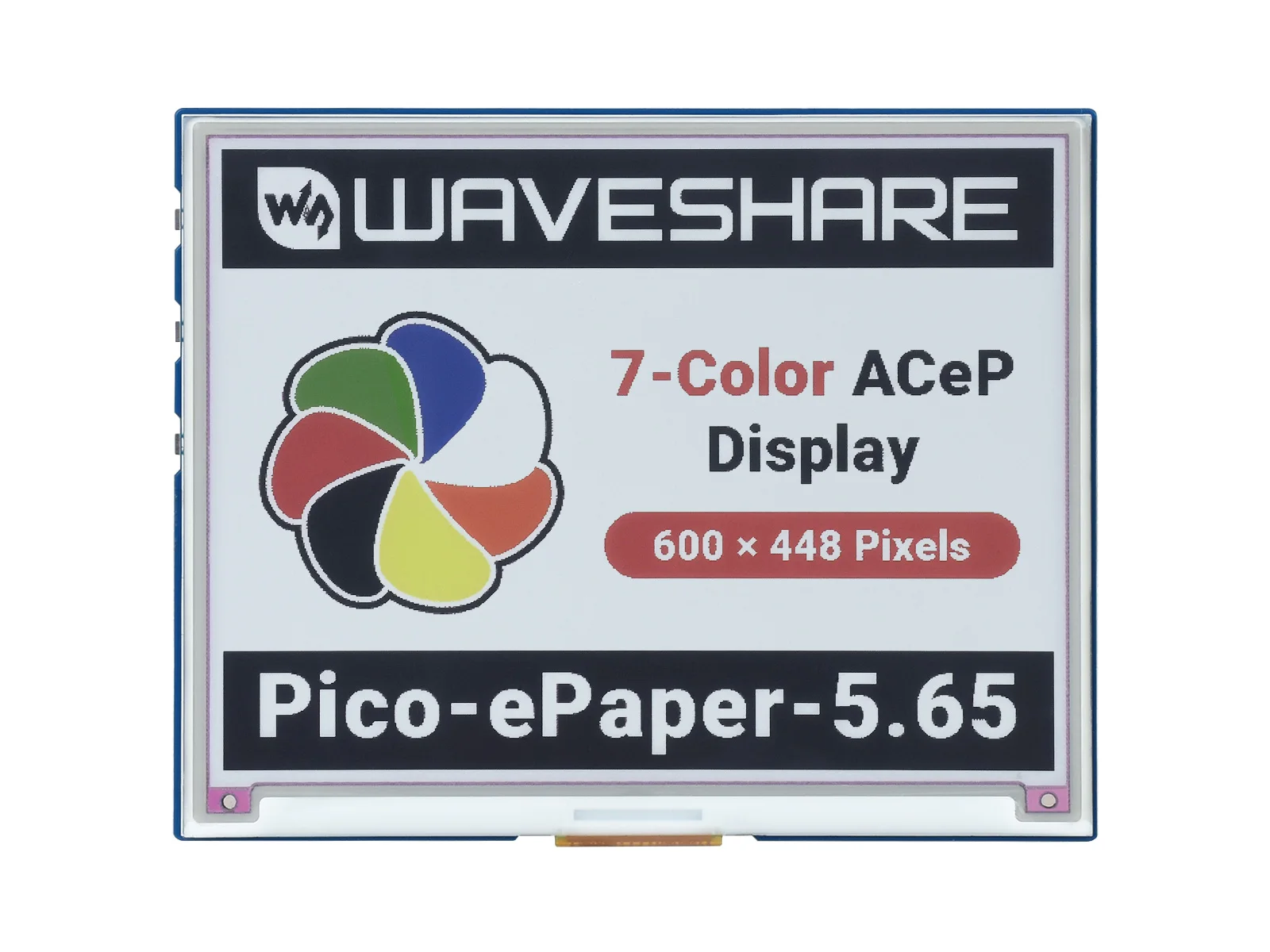 Modulo Display E-Ink Colorato E-Paper Da 5.65 Pollici Per Raspberry Pi Pico, 600 × 448 Pixel, Acep 7 Colori
