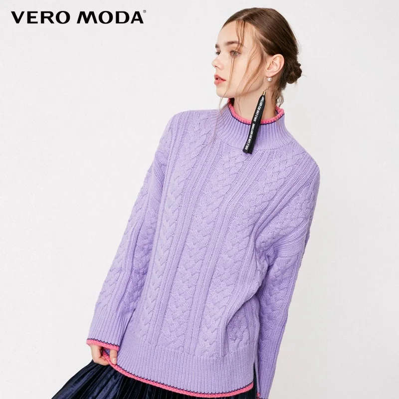 Vero Moda зимний сшитый цветной воротник дизайн водолазка женский свитер | 318413606