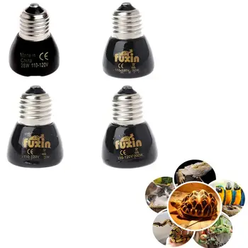 

25W 50W 75W 100W E27 Pet Heating Lamp Black Infrared Ceramic Emitter Heat Light Bulb Pet Brooder Chickens Reptile Lamp 110-120 V