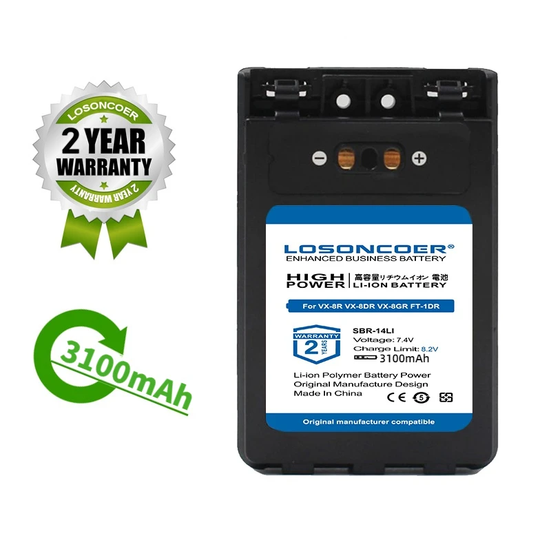 LOSONCOER Battery SBR-14LI 3100mAh For Yaesu VX-8R VX-8DR VX-8GR FT-1DR FT1XD FT-2DR radio FNB-102LI FNB-101Li ~In Stock | Электроника