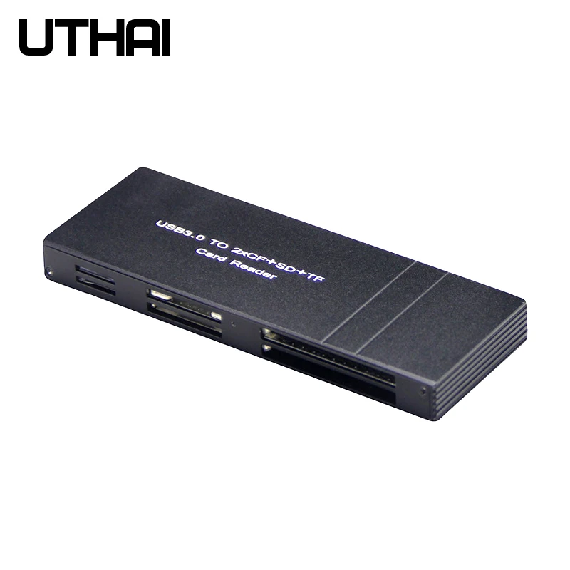 Утхай G21 USB3.0 2 x CF+ SD+ TF мульти кард-ридер одновременно высокое Скорость CF/SD Card Reader Адаптер для SLR Камера Spport 512G/256G