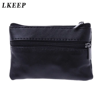 

Black Leather Wallet Pouch Bag Women Coin Purses Key Holder Purse New Year Gift Fashion Mini Coin Wallets Women's