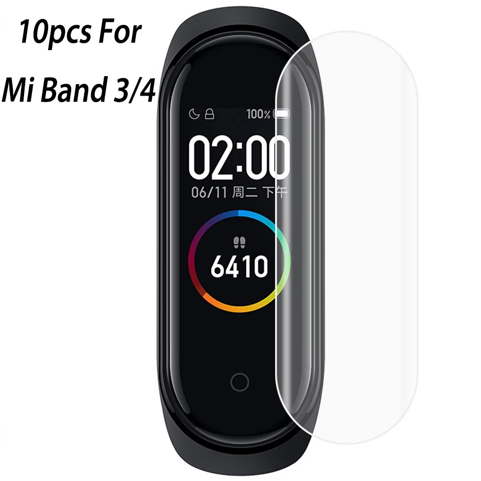 5 шт. 10 шт. Защитная мягкая ТПУ Гидрогелевая пленка для Xiaomi mi Band 4 3 Pro mi Band 4 браслет защитная пленка HD Explosion - Color: 10pcs Soft Film