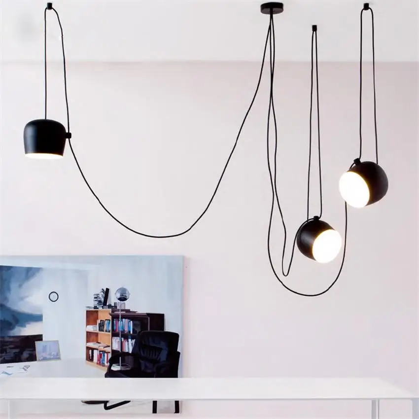 

Vintage Retro Black Pendant Lights Drum Pendant Lamps Fixtures Dining Living Room Industrial Decor Hanging Lamp Lustre Avize