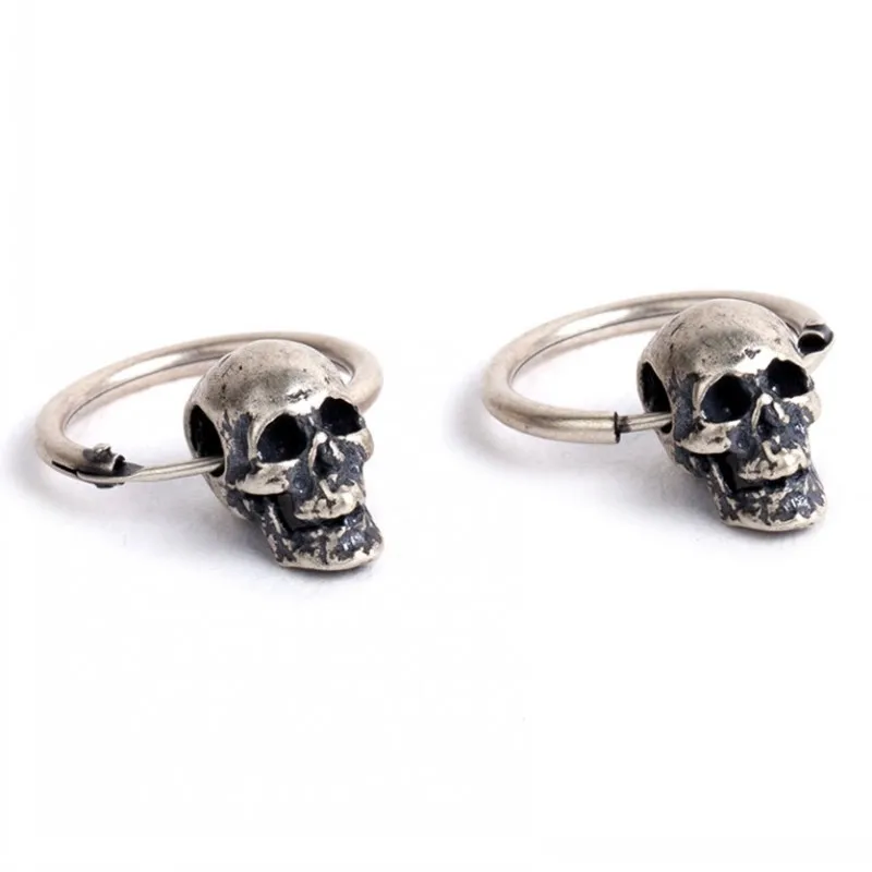 BOCAI Nuovi Orecchini in Argento S925, Serie Gotica Teschio Retrò, Orecchini in Argento Thai Anallergici per Uomo e Donna  36