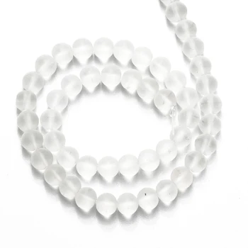 

Wholesale Matte Clear Glass Beads Loose Stone Beads 4 6 8 10 12 14mm DIY Making Bracelet Necklace Jewelry Accessories