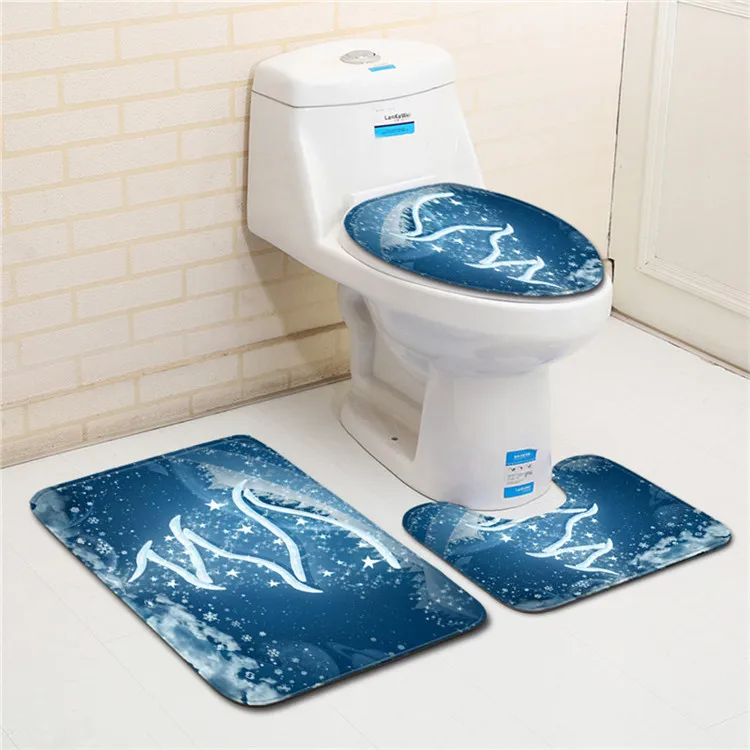 Free Shipping 3Pcs/set Color Natal Tree Bathroom Carpet Set Dywaniki Lazienkow Bath Mats Rug Tapete Banheiro Tapis Salle De Bain