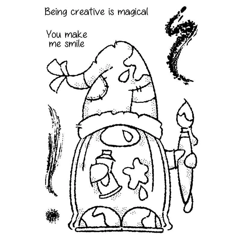 2021 New Christmas Gnome and Animal Pattern Clear Stamps Set For Making Dwarf Greeting Card Scrapbooking No Metal Cutting Dies 