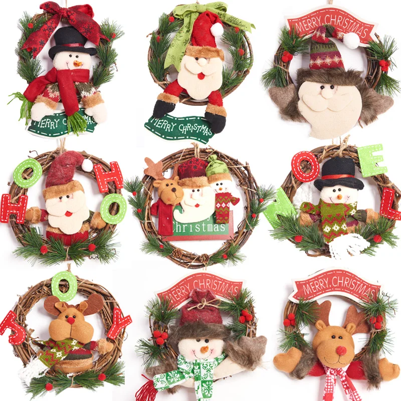 

Christmas ornaments scene layout props Christmas wreath rattan wreath