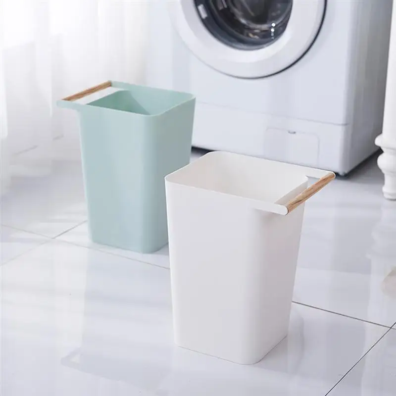 Practical Portable Waste Bins Trash Can Lightweight Garbage Can Storage Box Cleaning Bucket for Home Office