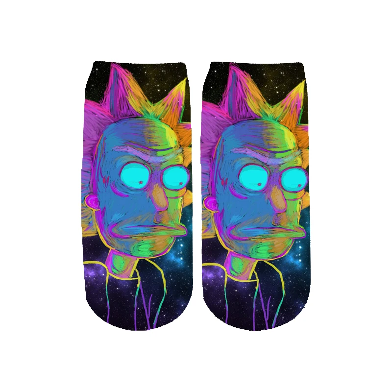 Новейшие Rick and Morty 3D печатных мультфильм милые короткие носки для мужчин женщин harajuku корейские носки RS-011 - Цвет: 25