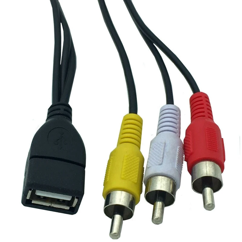 1,5 м Usb A Female To 3 Rca Phono Av кабель Ведущий ПК ТВ Aux аудио видео адаптер