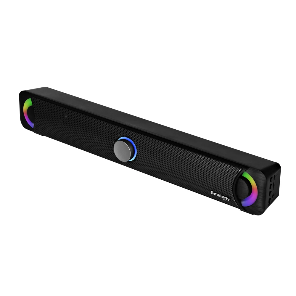Smalody Bluetooth 4,2 динамик s Саундбар светодиодный колонки домашний кинотеатр 10 Вт динамик стерео сабвуфер поддержка линии в TF воспроизведения музыки - Цвет: Черный