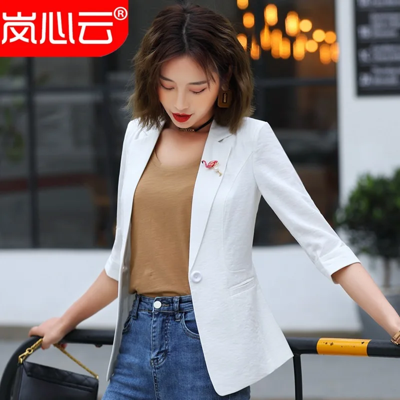 

Spring Summer Wear WOMEN'S Dress Half-sleeve Shirt Small Suit Commuting-Style Business Administration White Collar Interview Sli