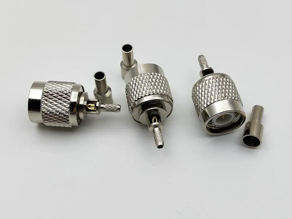 500PCS brass TNC male plug Straight crimp RG316 RG174 LMR100 cable RF Coax ADAPTER Selling
