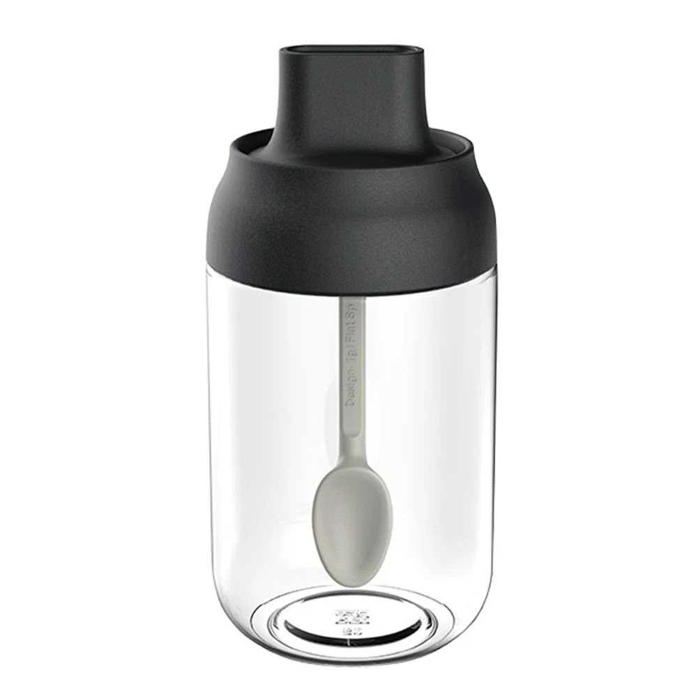 250 мл прозрачная бутылка для приправ с ложкой крышка кисти крышка стеклянный контейнер для приправ влагостойкий перечный соус сувениры для кухни хранение - Color: Castor