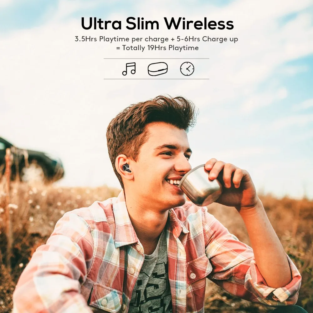 Online Auriculares inalámbricos Mpow TWS Bluetooth 5,0 con estuche de carga portátil IPX7 auriculares intraurales impermeables con micrófono nuevo