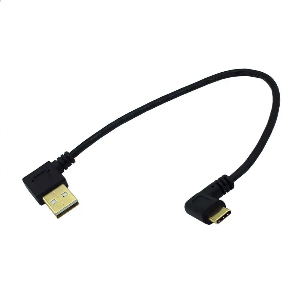 Позолоченный правый угол USB2.0(type-A) штекер USB3.1(type-C) Мужской правый и правый угол USB синхронизация данных и зарядный кабель Разъем