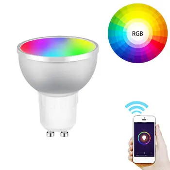 

WiFi Smart LED Light Round Bulb Changing Dimmable Multi-color GU10 Voice Control