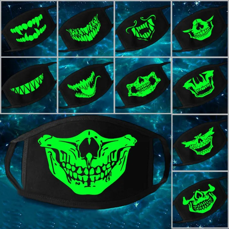 

Multi Use Luminous Party Mask For Adults Skull Masks Skeleton PM2.5 Dustproof Skull Half Face Mask