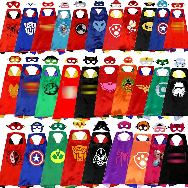 

Kids Cartoon Cape Mask Set For Boys Girls Birthday Party Halloween Cosplay Costume Clothes Christmas Gift Masquerade stage favo