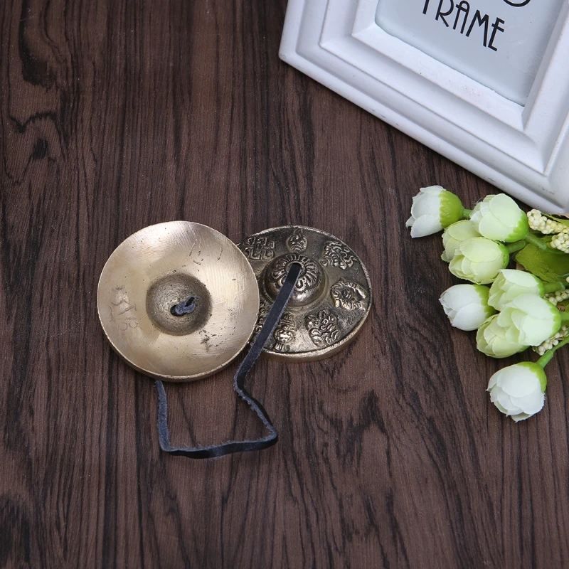 Handcrafted Tibetan Meditation Tingsha Cymbal Bell with Buddhist Lucky Symbols
