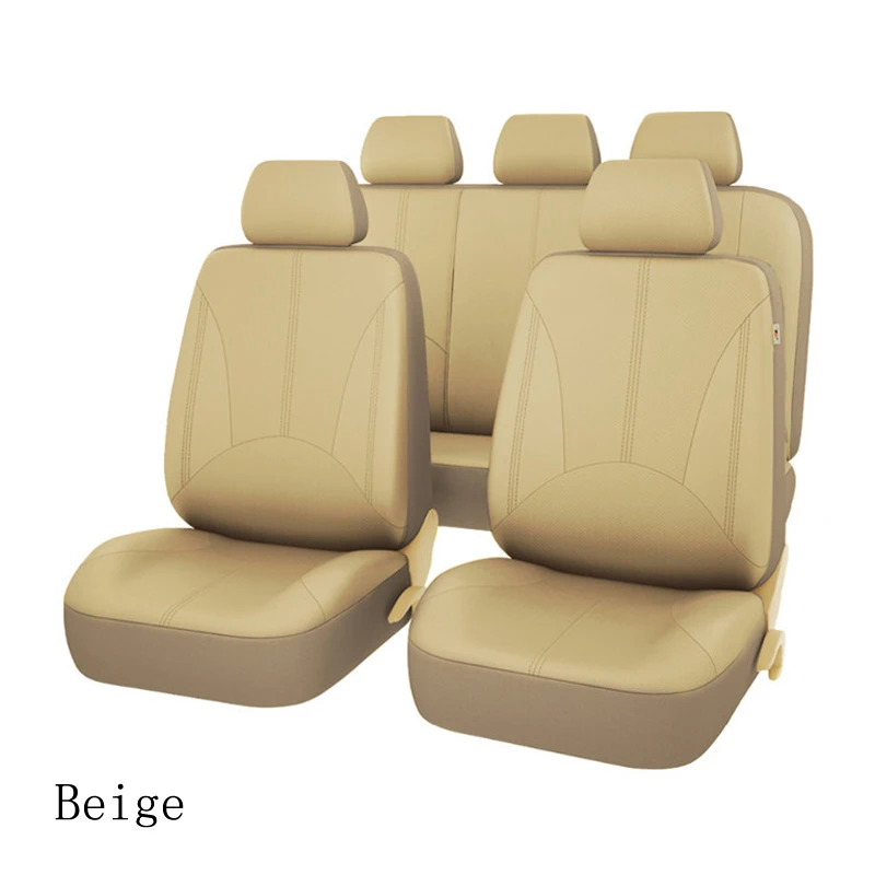 Car Seat Covers Set Universal PU Leather Auto Seat Cover Protector Chair Car-Styling Accessories