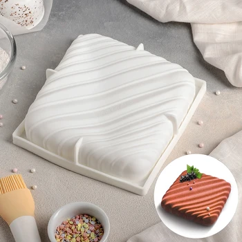 

Mold for mousse desserts and pastries "Stripes", 17.5 × 4.5 cm, white