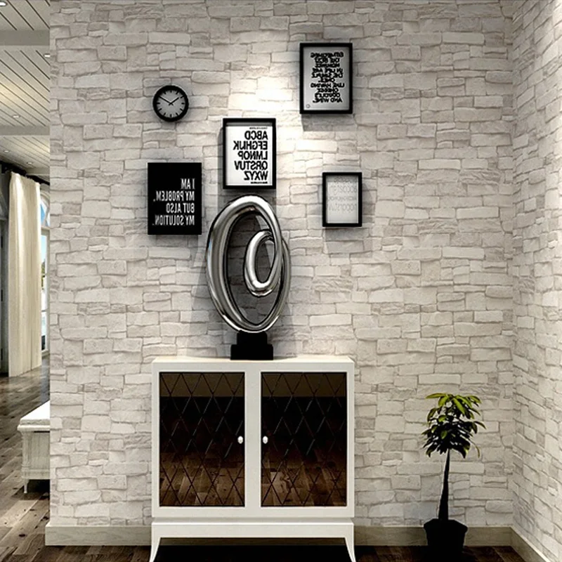 

Vinyl Waterproof PVC Wallpaper Living Room Corridor Home Decoration Background WallPaper Vintage Brick 3D WallPaper Wall Sticker