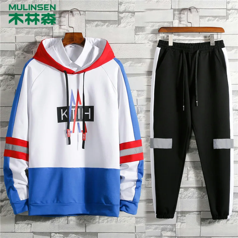

2019 Autumn New Style Casual Fashion & Sports Set Hoodie Long Sleeve Trousers Set Male Two-Piece Men'S Wear