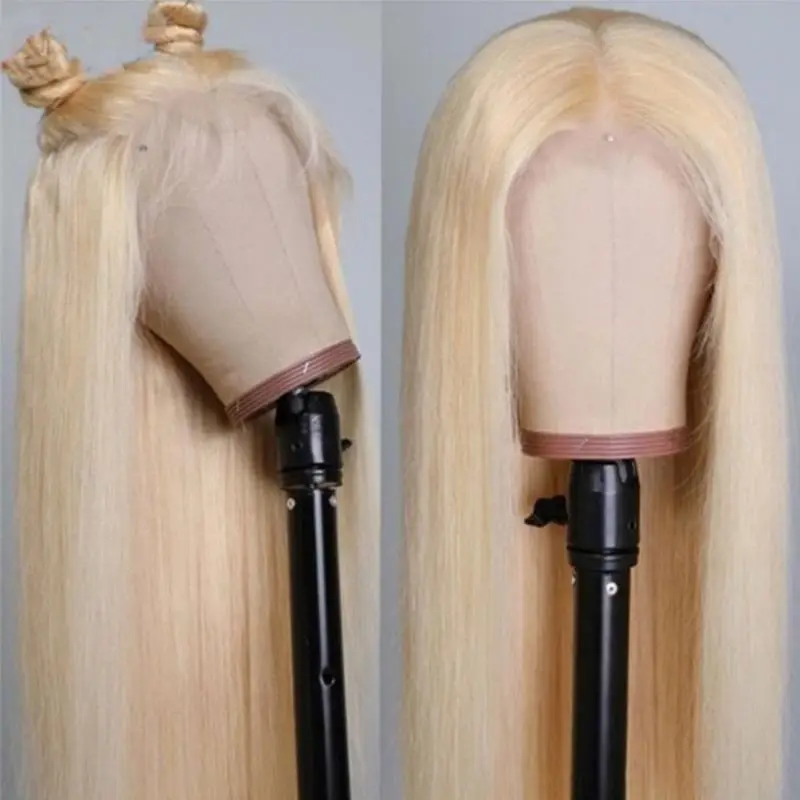 613 медовый блонд, полный парик на кружеве, предварительно выщипанный с детскими волосами Remyblue, волосы remy, фронтальный парик, бразильские прямые человеческие волосы, парик