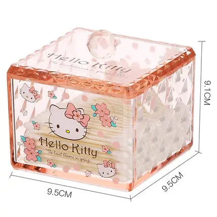 Hello kitty, хлопковая коробка для макияжа, аксессуары, Кисть для макияжа, коллекция пудры, акриловый Органайзер для макияжа, косметический Органайзер, коробка для хранения - Цвет: Single Layer Diamond
