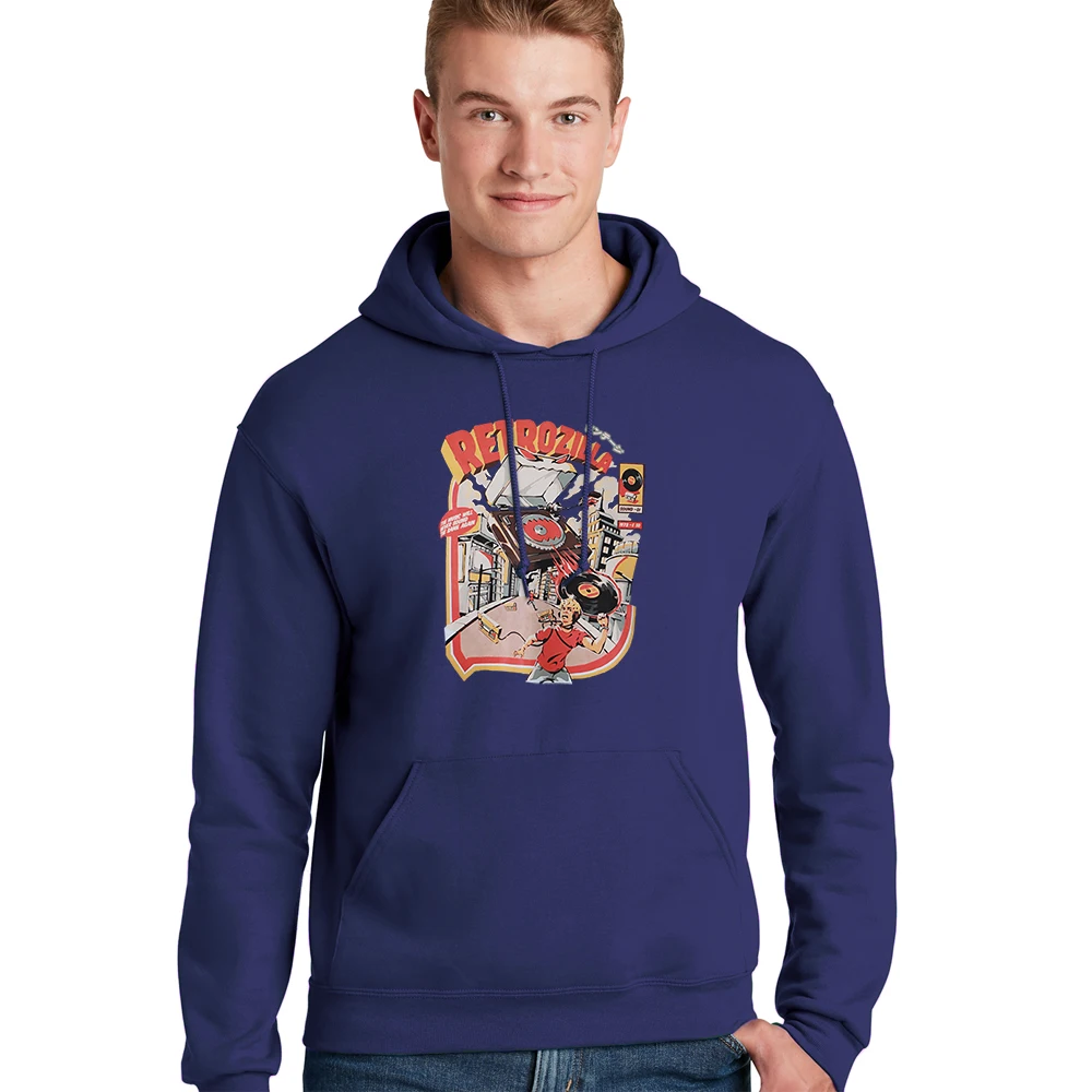 

Hoodies Angry Record Player Cartoon Printing Man Pullover Vintage Fashion Brand Men Hoody Oversize Street Mens Hooded Sweatshirt