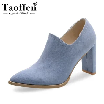 

Taoffen Size 32-42 Women Office Ladies Pumps Party Classics Shoes Woman Zipper Retro Pointed Toe Pumps Footwear