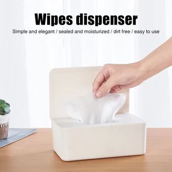 

With Lid Wipes Dispenser Modern Dorm Desktop Dustproof Countertop Holder Tissues Box Storage Case Home Office Moisture-Keeping