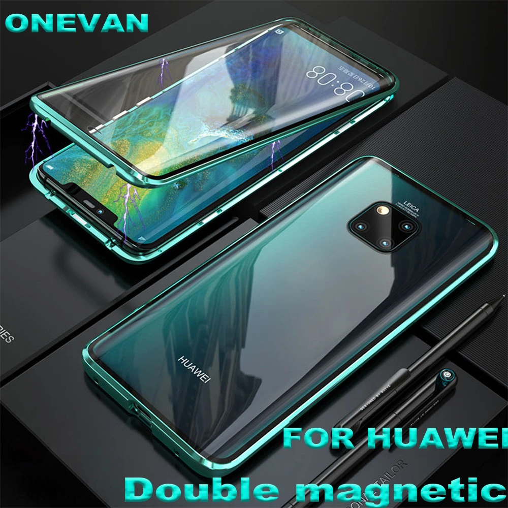 Двойной Магнитный флип чехол для телефона huawei mate 10 20 Pro 20X P20 P30 Smart Nova 3 3i 4 4th 5 5i