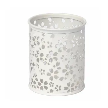 

1 Pc Pen Pencil Pot Holder Container Desk Organizer Metal Hollow Flower Brush Storage
