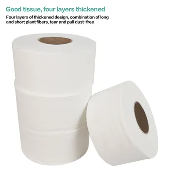 

Raw Wood Pulp 4-ply Embossed Texture Toilet Paper Home Office Restaurant Bathroom Paper Tissue Towel
