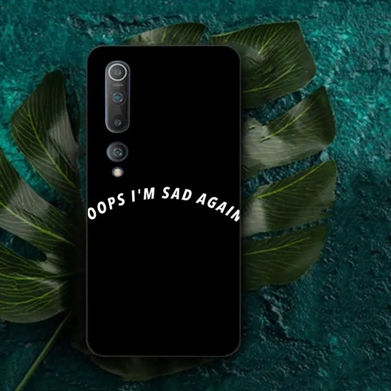 xiaomi leather case case MaiYaCa Sad depression Black Word Phone Case for RedMi note 4 5 7 8 9 pro 8T 5A 4X case best phone cases for xiaomi Cases For Xiaomi