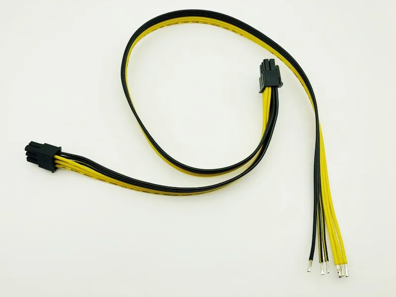 50+20cm Dual 6pin Power Cable for DELL2950 1470 Series Server Power Conversion Graphics Card Cables Power Supply for BTC Mining