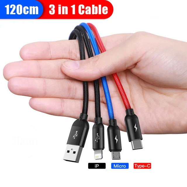 Kabel 3w1 Baseus za $2.89 / ~11zł