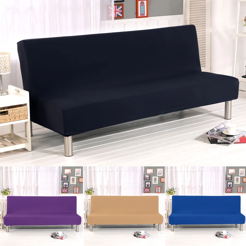 Modern Soild Color Elastic Sofa Bed Covers for Living Room Spandex Strench Slipcovers Anti-slip Brief No Handrails Couch Cover