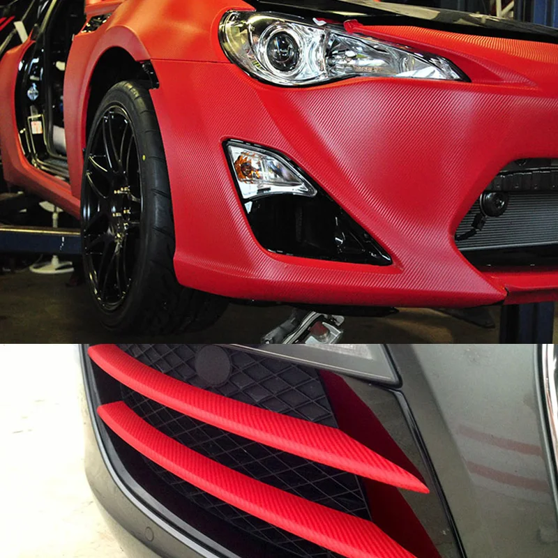 Red 3D Carbon Fiber Vinyl Wrap Sticker-7