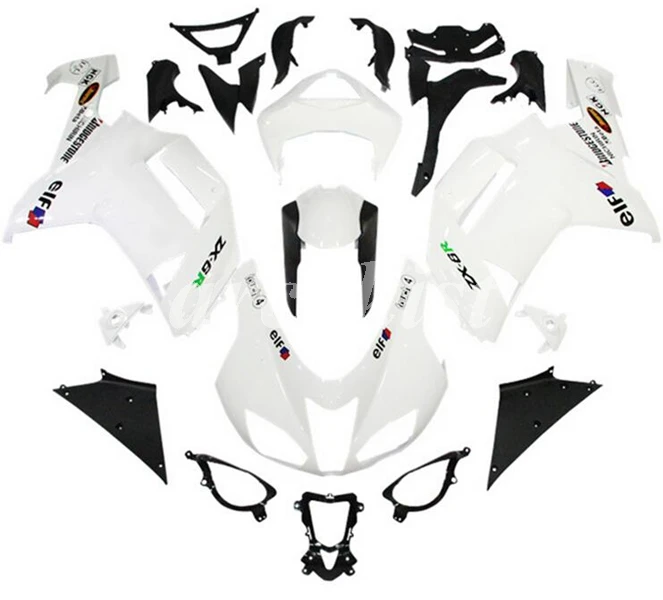 ABS мотоцикл Обтекатели наборы Подходит для Kawasaki Ninja ZX-6R ZX6R 2007 2008 07 08 636 на заказ зеленый черный - Цвет: white EIF